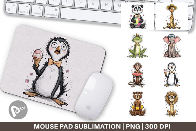 Mouse Pad Funny Skinny Summer Animal Sublimation artnoy 