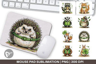 Mouse Pad Funny St Patricks Animal Sublimation artnoy 