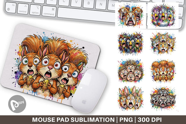 Mouse Pad Funny Suburban Animal Heatwave Sublimation artnoy 