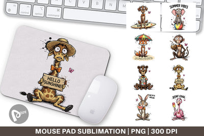 Mouse Pad Funny Summer Quote Animals Sublimation artnoy 