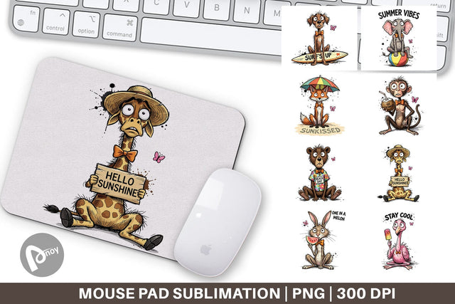 Mouse Pad Funny Summer Quote Animals Sublimation artnoy 