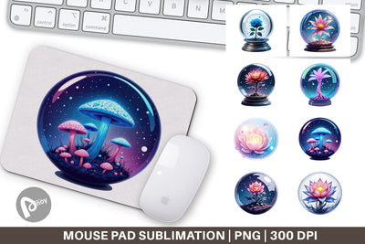 Mouse Pad Galactic Flora Orbs Sublimation artnoy 