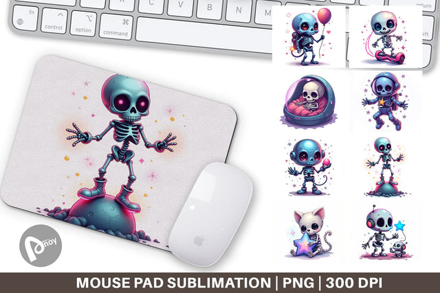 Mouse Pad Galaxy Skeletons Sublimation artnoy 