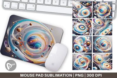 Mouse Pad Galaxy with Planets Sublimation artnoy 