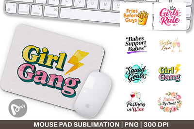 Mouse Pad Galentine's Day Watercolor Quotes Sublimation artnoy 