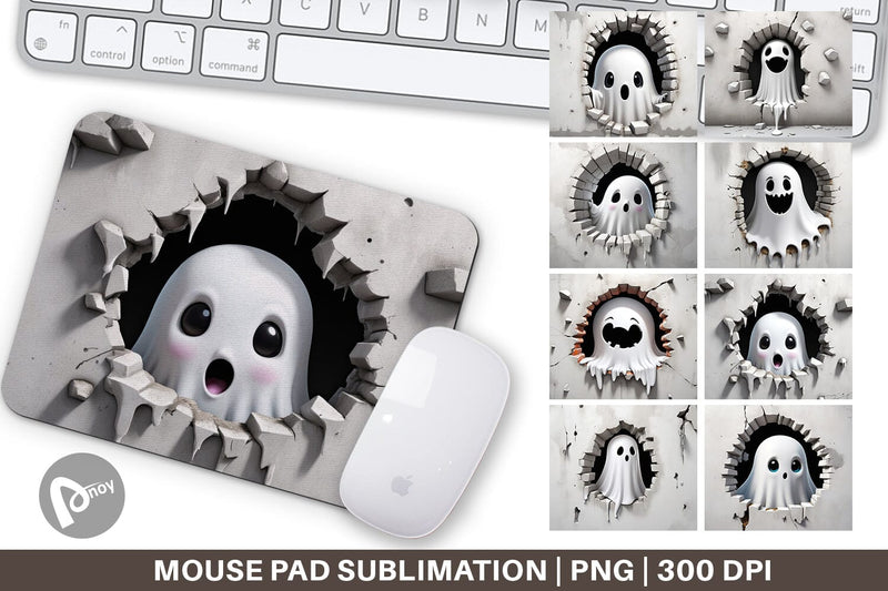 Mouse Pad Ghost in Wall Sublimation artnoy 