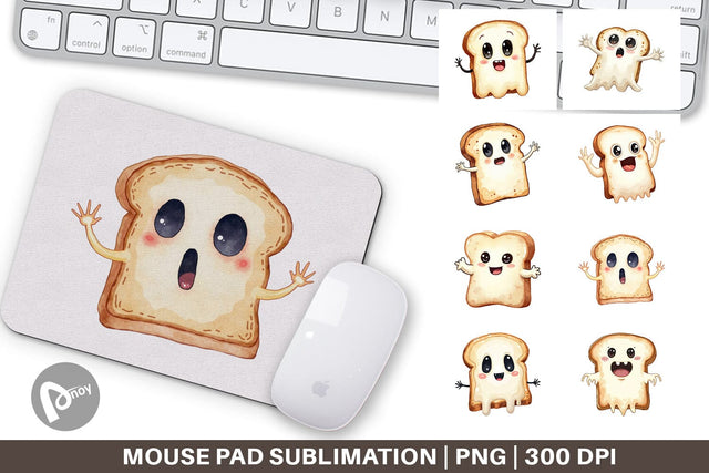 Mouse Pad Ghost Toast Sublimation artnoy 