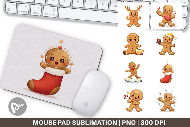 Mouse Pad Gingerbread Christmas Joy Sublimation artnoy 