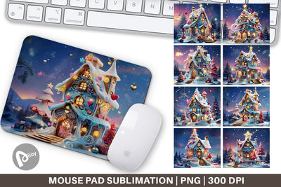 Mouse Pad Gingerbread House Sublimation artnoy 