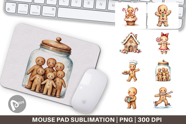 Mouse Pad Gingerbread Joy Sublimation artnoy 