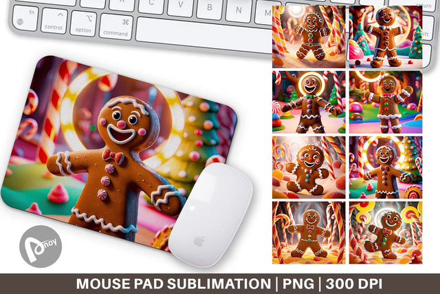 Mouse Pad Gingerbread Man Sublimation artnoy 