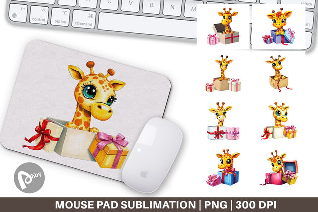 Mouse Pad Giraffe Gift Sublimation artnoy 