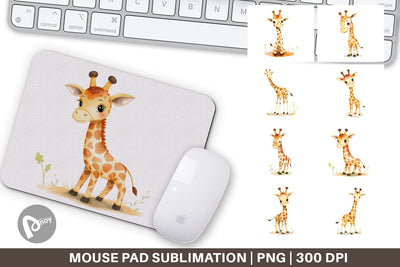 Mouse Pad Giraffe Wildlife Sublimation artnoy 