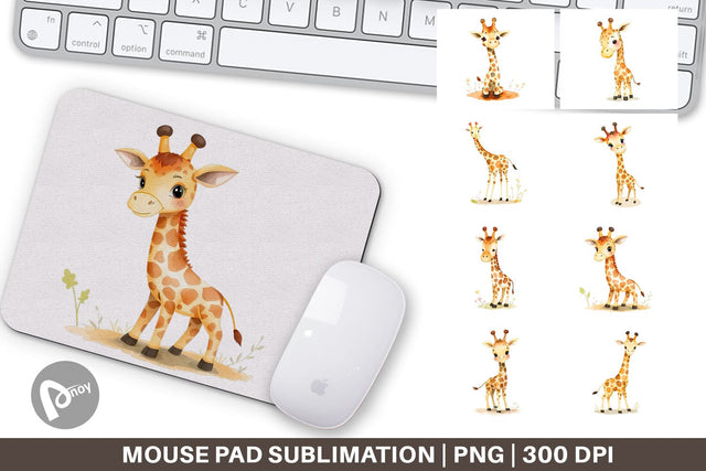 Mouse Pad Giraffe Wildlife Sublimation artnoy 