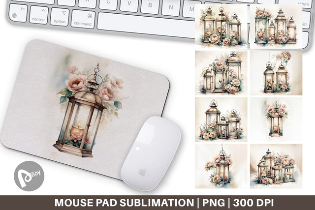 Mouse Pad Glass Lantern Sublimation artnoy 