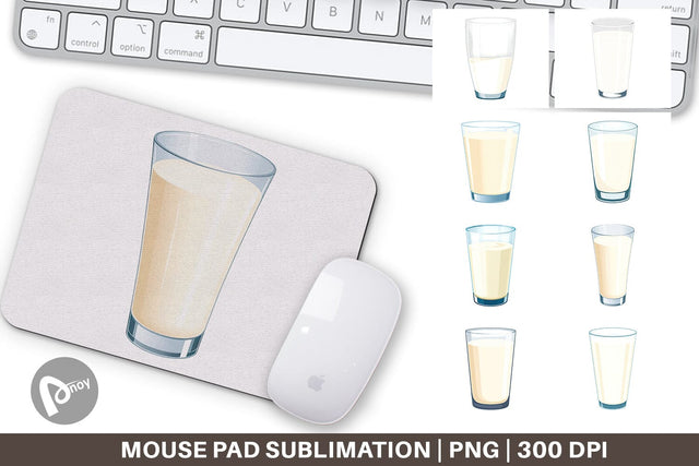 Mouse Pad Glass of Milk Sublimation artnoy 