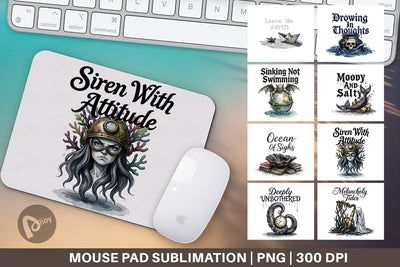 Mouse Pad Gloomy Siren Goth Summer Quote Sublimation artnoy 