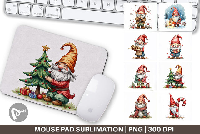 Mouse Pad Gnome Christmas Delights Sublimation artnoy 