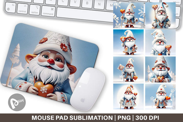 Mouse Pad Gnome Christmas Sublimation artnoy 