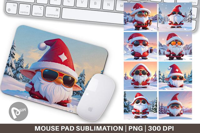 Mouse Pad Gnome Christmas Sublimation artnoy 