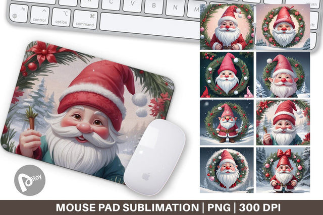 Mouse Pad Gnome Claus Sublimation artnoy 