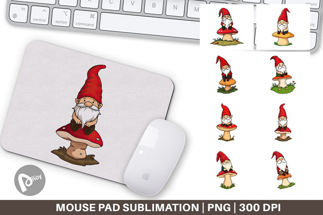 Mouse Pad Gnome in the Forest Sublimation artnoy 