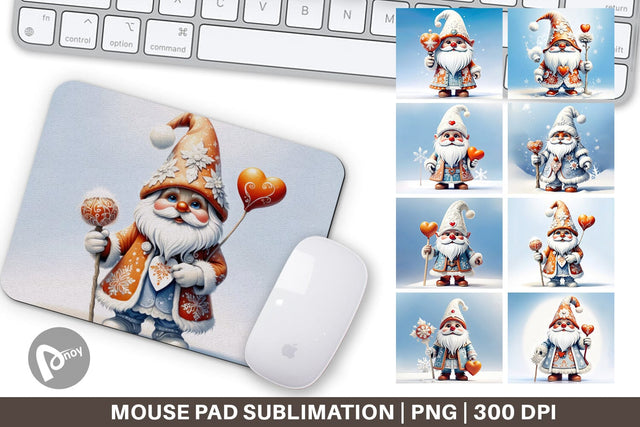Mouse Pad Gnome Winter Sublimation artnoy 