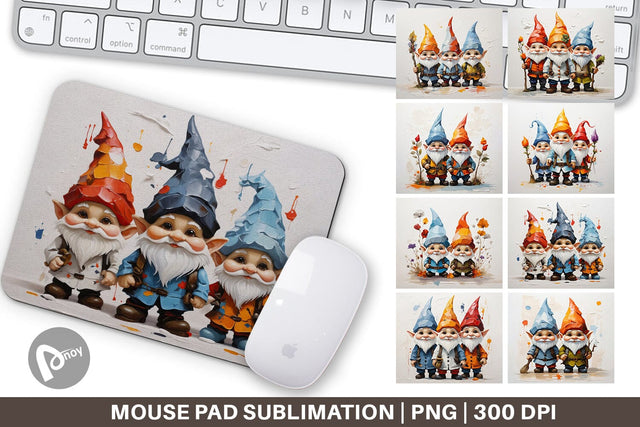 Mouse Pad Gnomes Painting Oil Sublimation artnoy 