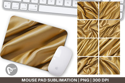 Mouse Pad Gold Silk Pattern Sublimation artnoy 