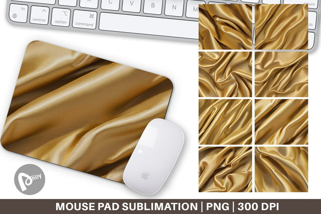Mouse Pad Gold Silk Pattern Sublimation artnoy 