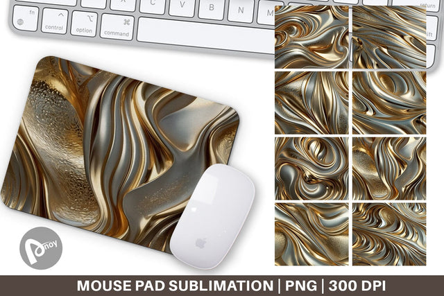 Mouse Pad Golden Wave Sublimation artnoy 