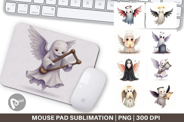 Mouse Pad Gothic Angel Ghosts Sublimation artnoy 