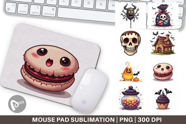 Mouse Pad Gothic Halloween Candies and Treats Sublimation artnoy 