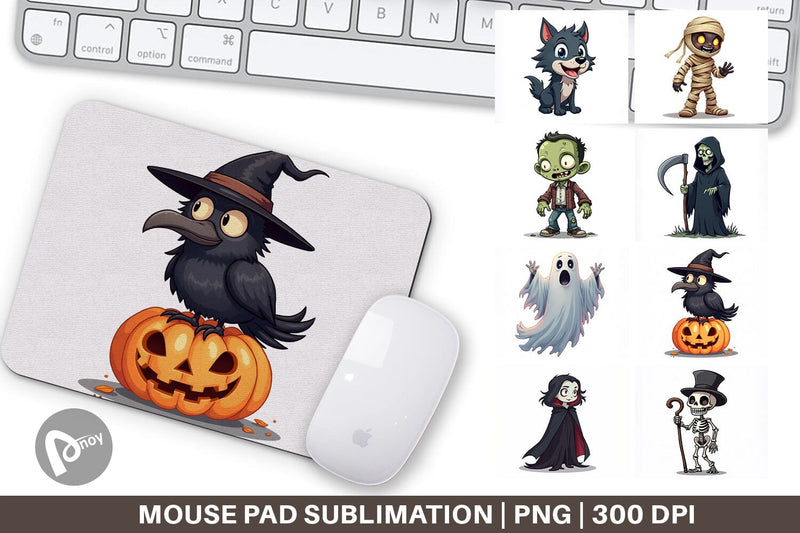 Mouse Pad Gothic Halloween Characters Sublimation artnoy 