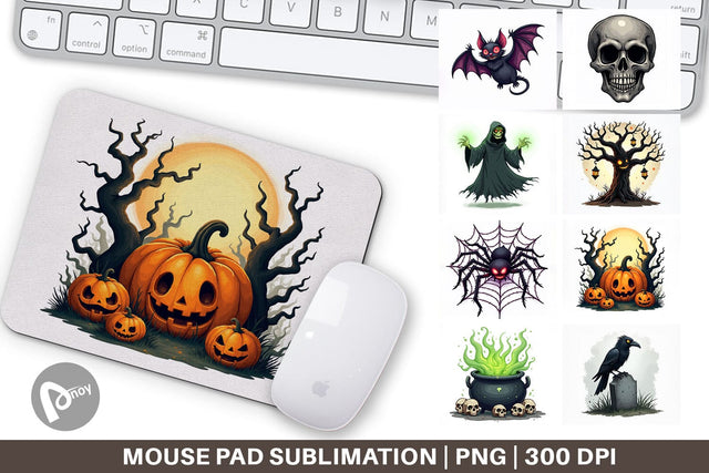 Mouse Pad Gothic Halloween Creatures Sublimation artnoy 