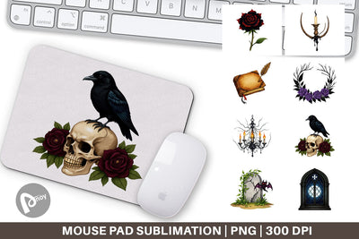 Mouse Pad Gothic Halloween Elegance Sublimation artnoy 