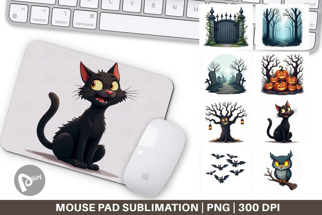 Mouse Pad Gothic Halloween Haunted Forest Sublimation artnoy 