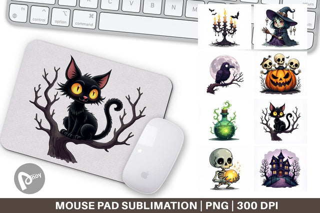 Mouse Pad Gothic Halloween Set Sublimation artnoy 
