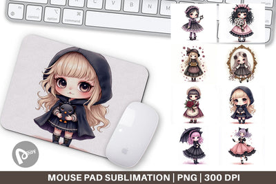 Mouse Pad Gothic Lolita Dolls Sublimation artnoy 