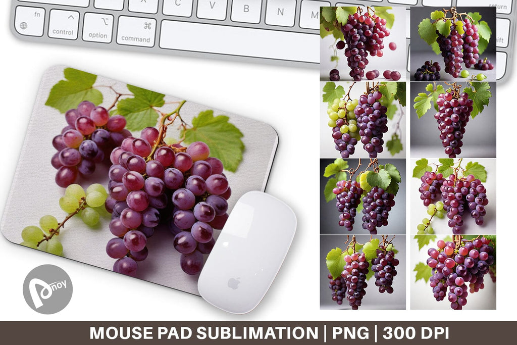 Mouse Pad Grapes Fruit - So Fontsy
