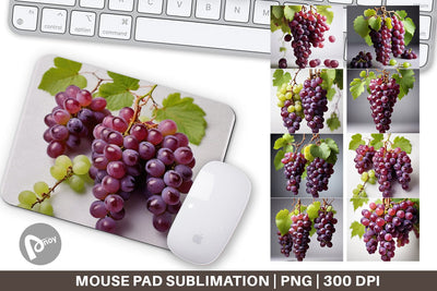 Mouse Pad Grapes Fruit Sublimation artnoy 