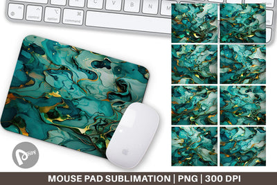 Mouse Pad Green Marble Painting Sublimation artnoy 