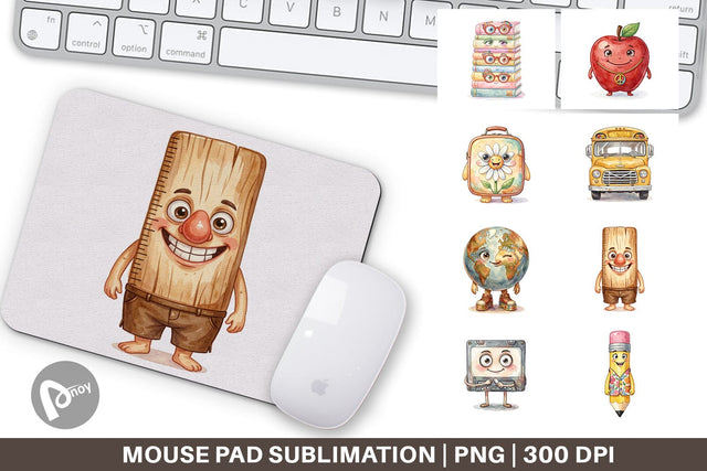 Mouse Pad Groovy 70s School Supply Sublimation artnoy 