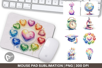 Mouse Pad Groovy School Icons Sublimation artnoy 