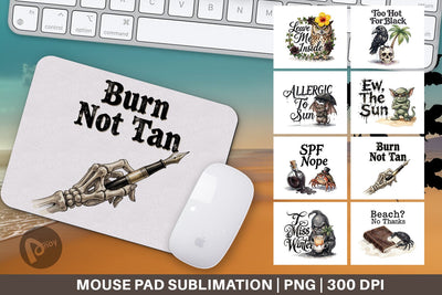 Mouse Pad Grumpy Beach Goth Typography Sublimation artnoy 