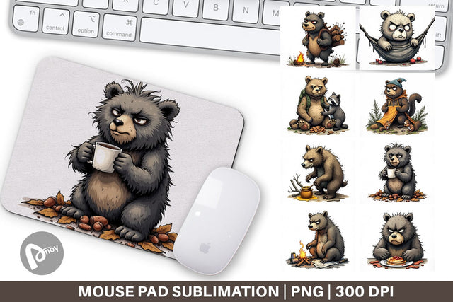 Mouse Pad Grumpy Bear Camp Sublimation artnoy 