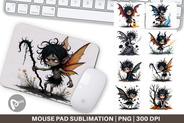 Mouse Pad Grumpy Dark Fairy Sublimation artnoy 
