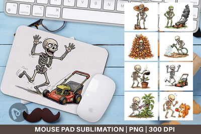 Mouse Pad Grumpy Garden Dad Bone Watercolor Sublimation artnoy 