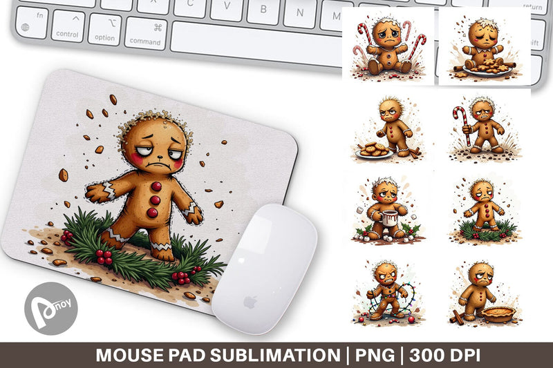 Mouse Pad Grumpy Gingerbread Gang Sublimation artnoy 