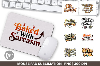 Mouse Pad Grumpy Gingerbread Man Quotes Sublimation artnoy 